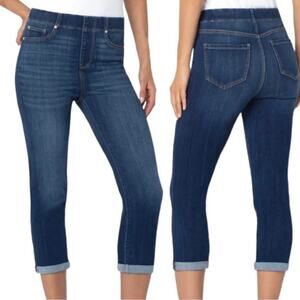Liverpool Jeans The Crop High Rise Cuffed Pull On Medium Blue Denim Women’s 4/27